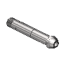 Nipple, CGA 500/CGA 510/CGA 580/CGA 590, 1/4NPTM, 3.5