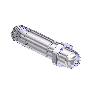 Nipple, CGA 540, 1/4NPTM, 2.5